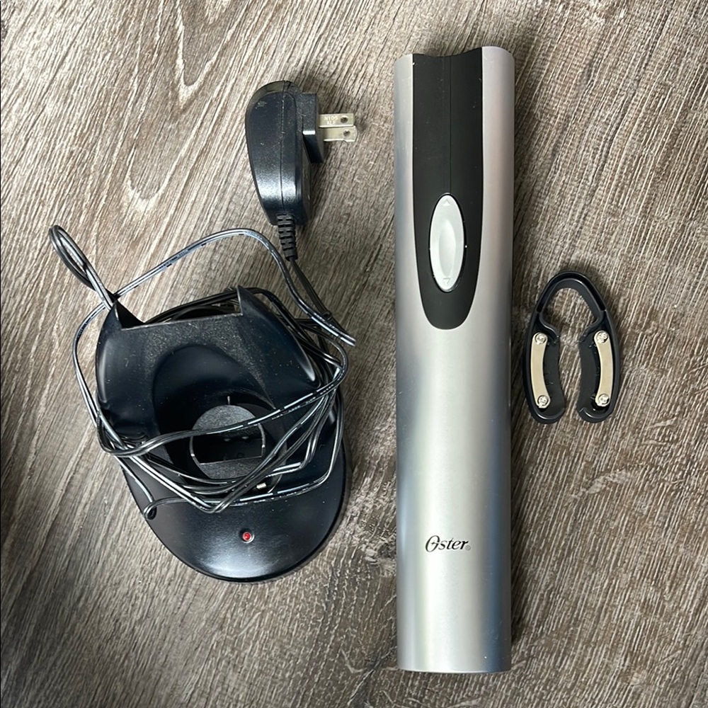 Oster Silver and Black Electric Wine Opener Set